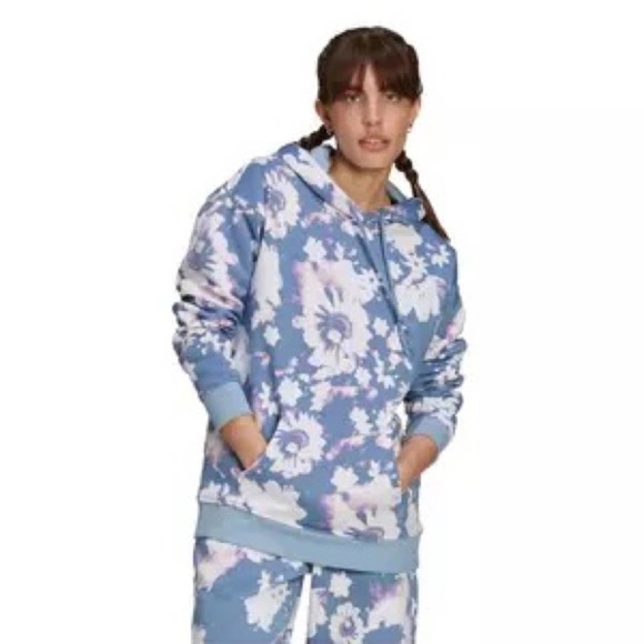 adidas Tops - Adidas Women’s Pastel Floral Print Hoodie Size M NWT